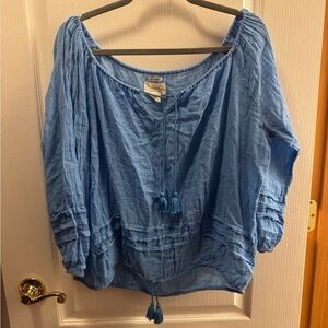 Denim & Supply Ralph Lauren Boho Blue Peasant Blouse